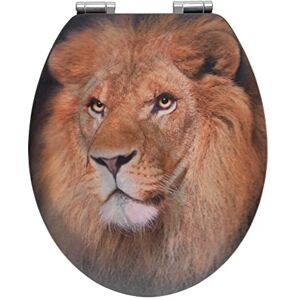 Wenko Asiento de WC León Asiento de inodoro con dispositivo automático de descenso, sujeción higiénica de zinc colado a presión "Fix-Clip", MDF, 38 x 44.5 cm, Multicolor Wenko Asiento de WC León Asiento de inodoro con dispositivo automático de descenso, sujeción higiénica de zinc colado a presión "Fix-Clip", MDF, 38 x 44.5 cm, Multicolor