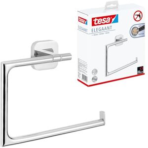tesa Toallero de aro Elegaant, autoadhesivo, metal cromado, singular diseño tesa Toallero de aro Elegaant, autoadhesivo, metal cromado, singular diseño