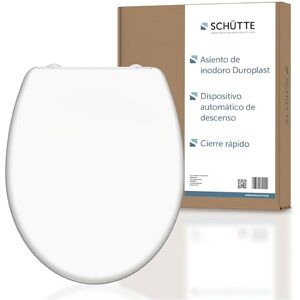 Schütte Asiento de inodoro con Mechanismo suave, extraíble, fabricado en resistente a la suciedad, innovador bricolaje instalación con almohadillas adhesivas, inodoro Lid and Seat Blanco Ovalado Schütte Asiento de inodoro con Mechanismo suave, extraíble, fabricado en resistente a la suciedad, innovador bricolaje instalación con almohadillas adhesivas, inodoro Lid and Seat Blanco Ovalado