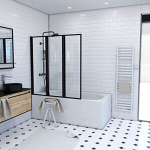 AURLANE Parabrisas para bañera, Negro AURLANE Parabrisas para bañera, Negro