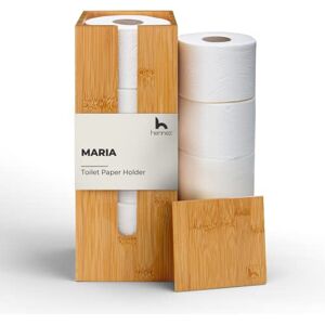 HENNEZ Almacenaje Papel Higiénico Bambú con Tapa Portarollos para Baño de Pie Soporte de Madera Organizador Porta Papel Higiénico HENNEZ Almacenaje Papel Higiénico Bambú con Tapa Portarollos para Baño de Pie Soporte de Madera Organizador Porta Papel Higiénico