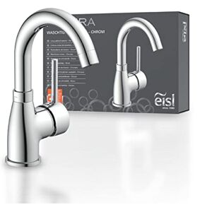 EISL Lavabo Futura de bajo Consumo, Grifo Giratorio 360° para baño, Mezclador Monomando, Cromo EISL Lavabo Futura de bajo Consumo, Grifo Giratorio 360° para baño, Mezclador Monomando, Cromo