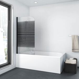 MARWELL Accesorio para bañera BLACK LINES 75 x 140 cm 1 pieza de vidrio de seguridad monocapa de 4 mm de espesor, diseño negro mate MARWELL Accesorio para bañera BLACK LINES 75 x 140 cm 1 pieza de vidrio de seguridad monocapa de 4 mm de espesor, diseño negro mate