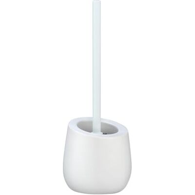 Wenko Escobillero Badi blanco cerámica Escobillero para el inodoro con cerdas de silicona y limpiador de borde, Cerámica, 13.5 x 38 x 13.5 cm, Blanco Wenko Escobillero Badi blanco cerámica Escobillero para el inodoro con cerdas de silicona y limpiador de borde, Cerámica, 13.5 x 38 x 13.5 cm, Blanco