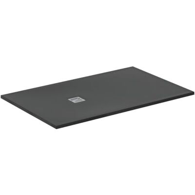 Ideal Standard Ultra Flat S+, Plato de ducha rectangular ultrafino de resina efecto piedra, 160 x 100 cm, Ideal Solid, desagüe lado corto, negro Ideal Standard Ultra Flat S+, Plato de ducha rectangular ultrafino de resina efecto piedra, 160 x 100 cm, Ideal Solid, desagüe lado corto, negro