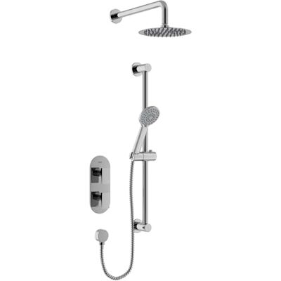 Bristan Frammento Kit de ducha termostático oculto con dos tomas, tecnología Safe Touch, acabado cromado Bristan Frammento Kit de ducha termostático oculto con dos tomas, tecnología Safe Touch, acabado cromado