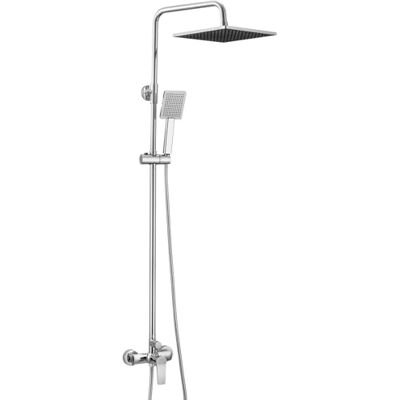AuraLum Columna de Ducha de Latón, Rociador Ducha Cuadrado 25,4 × 25,4 cm, Barra de ducha Altura Regulable 93-130 cm, Cmpatible con Agujeros Existentes, con Alcachofa Cuadrado para Baño, Cromo AuraLum Columna de Ducha de Latón, Rociador Ducha Cuadrado 25,4 × 25,4 cm, Barra de ducha Altura Regulable 93-130 cm, Cmpatible con Agujeros Existentes, con Alcachofa Cuadrado para Baño, Cromo