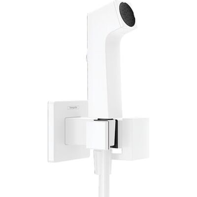 Cabezal de ducha Hansgrohe Bidette - Ahorro de agua, Blanco mate, 28 mm, con soporte y manguera Cabezal de ducha Hansgrohe Bidette - Ahorro de agua, Blanco mate, 28 mm, con soporte y manguera