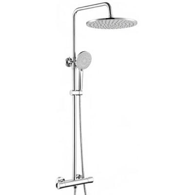 AuraLum Columna de Ducha con Grifo Termostático de Latón, Cabezal de Ducha Lluvia 25x25cm, Alcachofa de Ducha 3 Modo y Barra de Ducha Altura Adjustable, Compatible con Orificios Existentes, Cromado AuraLum Columna de Ducha con Grifo Termostático de Latón, Cabezal de Ducha Lluvia 25x25cm, Alcachofa de Ducha 3 Modo y Barra de Ducha Altura Adjustable, Compatible con Orificios Existentes, Cromado