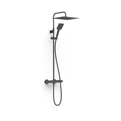 Mezclador de ducha termostático sobre la pared Tres 19038702NM - Negro mate Mezclador de ducha termostático sobre la pared Tres 19038702NM - Negro mate