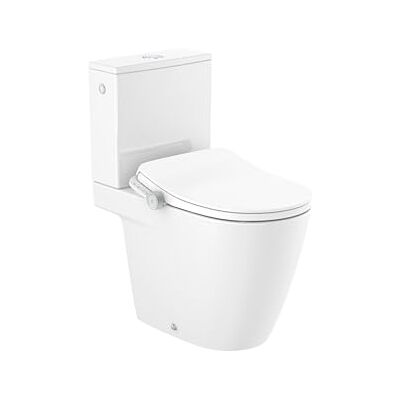 Roca In-Wash® Ona Smart toilet adosado a pared Rimless con salida dual. Incluye cisterna, tapa y asiento. Necesita toma de red. Roca In-Wash® Ona Smart toilet adosado a pared Rimless con salida dual. Incluye cisterna, tapa y asiento. Necesita toma de red.