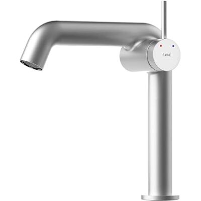 EMKE Grifo de baño cromado, monomando de latón, cartucho cerámico, 222 x 200 x 76 mm, instalación fácil, aireador Neoperl, ahorro de agua, grifo de lavabo EMKE Grifo de baño cromado, monomando de latón, cartucho cerámico, 222 x 200 x 76 mm, instalación fácil, aireador Neoperl, ahorro de agua, grifo de lavabo