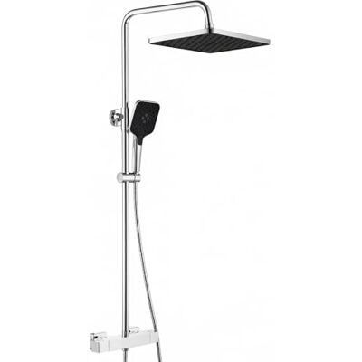 AuraLum Columna Ducha Termostática,Duchas de baño con Grifo Ducha,Cabezal de Ducha Lluvia (30×19CM),Alcachofa de Ducha con 3 Modo y Barra de Ducha Altura Regulable,Cromado AuraLum Columna Ducha Termostática,Duchas de baño con Grifo Ducha,Cabezal de Ducha Lluvia (30×19CM),Alcachofa de Ducha con 3 Modo y Barra de Ducha Altura Regulable,Cromado