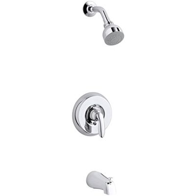 Kohler Coralais(R) Rite-Temp(R) Válvula de baño y ducha con mango de palanca, boquilla NPT y cabezal de ducha de 2,5 gpm Kohler Coralais(R) Rite-Temp(R) Válvula de baño y ducha con mango de palanca, boquilla NPT y cabezal de ducha de 2,5 gpm