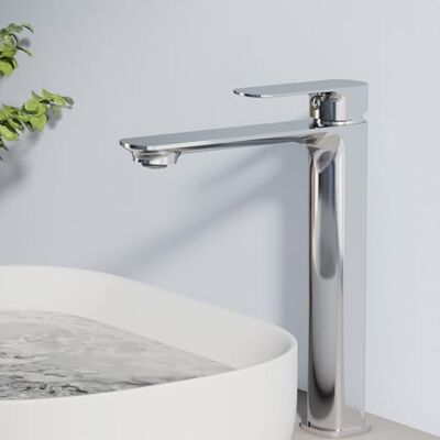 EMKE Grifo de baño de diseño ultrafino, 269 x 215 x 49 mm, latón, cromo, cartucho de cerámica, grifo mezclador de lavabo, grifo de lavabo con aireador, fácil instalación EMKE Grifo de baño de diseño ultrafino, 269 x 215 x 49 mm, latón, cromo, cartucho de cerámica, grifo mezclador de lavabo, grifo de lavabo con aireador, fácil instalación