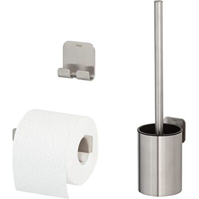Tiger Colar Juego de Accesorios de baño Escobillero Portarrollos sin Tapa Gancho de Toalla Acero Inoxidable Cepillado Tiger Colar Juego de Accesorios de baño Escobillero Portarrollos sin Tapa Gancho de Toalla Acero Inoxidable Cepillado