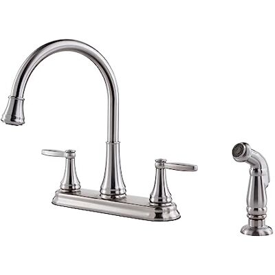 PFISTER Glenfield Grifo de acero inoxidable con 2 asas y spray lateral PFISTER Glenfield Grifo de acero inoxidable con 2 asas y spray lateral