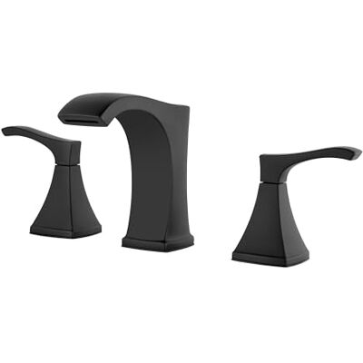 PFISTER Venturi Grifo para lavabo de baño, 20.3 cm, 2 asas, 3 agujeros, acabado negro mate PFISTER Venturi Grifo para lavabo de baño, 20.3 cm, 2 asas, 3 agujeros, acabado negro mate