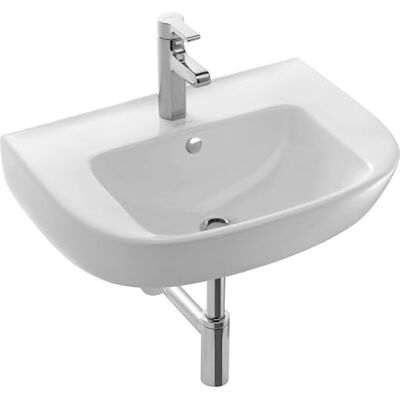 Jacob Delafon Lavabo cerámico para baño Instalación a pared Medidas 56x37cm Fácil limpieza Confort de uso Color Blanco ODÉON UP E4755G-00 Jacob Delafon Lavabo cerámico para baño Instalación a pared Medidas 56x37cm Fácil limpieza Confort de uso Color Blanco ODÉON UP E4755G-00