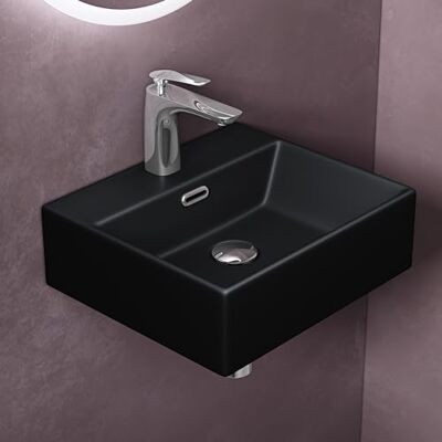 Doporro Brüssel206 - Lavabo rectangular de cerámica negro mate para baño Doporro Brüssel206 - Lavabo rectangular de cerámica negro mate para baño