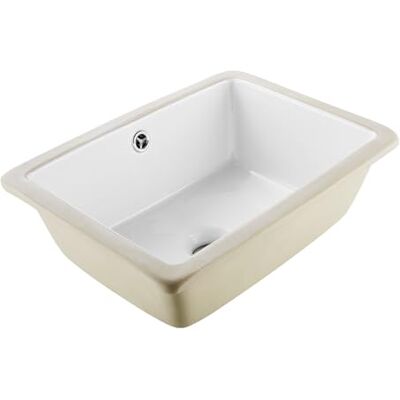 VEVOR Lavabo Bajo Encimera de Cerámica Rectangular, con Rebosadero, Fregadero de Cocina Moderno para Espacios Pequeños, Resistente a las Manchas y el Amarilleo, Color Blanco, 400 x 305 x 180 mm VEVOR Lavabo Bajo Encimera de Cerámica Rectangular, con Rebosadero, Fregadero de Cocina Moderno para Espacios Pequeños, Resistente a las Manchas y el Amarilleo, Color Blanco, 400 x 305 x 180 mm