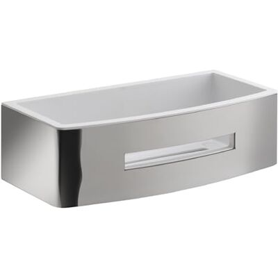 Gedy POSEIDON Cesta ducha, estante ducha, Acero inox AISI 304, Cromo, cesta extraible blanca, 24 x 12,3 x 7,2 cm Gedy POSEIDON Cesta ducha, estante ducha, Acero inox AISI 304, Cromo, cesta extraible blanca, 24 x 12,3 x 7,2 cm
