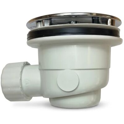 Jacob Delafon Desagüe para orificio de plato de ducha Ø90mm Tapa ABS cromada Fácil instalación Jacob Delafon Desagüe para orificio de plato de ducha Ø90mm Tapa ABS cromada Fácil instalación