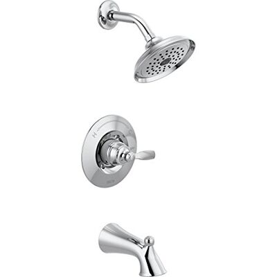 DELTA Faucet Woodhurst 14 Series Kit de grifo de ducha con un solo aseo, cabezal de ducha con cabezal de ducha de limpieza táctil, cromado (válvula no incluida) DELTA Faucet Woodhurst 14 Series Kit de grifo de ducha con un solo aseo, cabezal de ducha con cabezal de ducha de limpieza táctil, cromado (válvula no incluida)