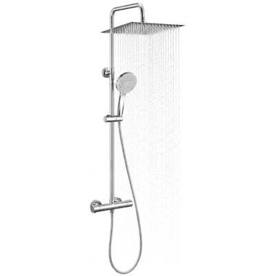 AuraLum Columna Ducha Termostatica, Rociador de lluvia de Acero Inoxidable 304 de 30x30 cm, Alcachofa de Ducha con 5 Modos, Columna Ducha con Grifo de Latón, Barra Ajustable para Agujeros Existentes AuraLum Columna Ducha Termostatica, Rociador de lluvia de Acero Inoxidable 304 de 30x30 cm, Alcachofa de Ducha con 5 Modos, Columna Ducha con Grifo de Latón, Barra Ajustable para Agujeros Existentes