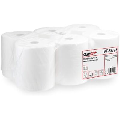 Rollo de toallas SemyTop divertido, con núcleos especiales, 2 capas, blanco, 21cm, 130m, 4 núcleos, 1 u. Rollo de toallas SemyTop divertido, con núcleos especiales, 2 capas, blanco, 21cm, 130m, 4 núcleos, 1 u.