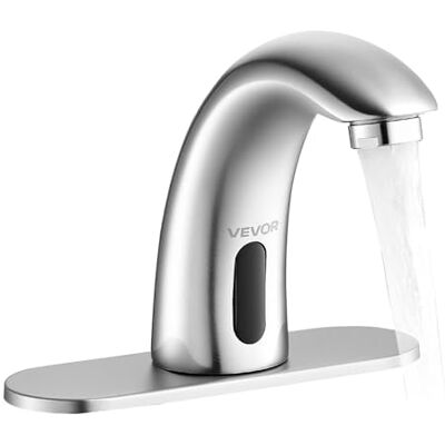 VEVOR Grifo de Lavabo Automático sin Contacto, con Sensor, Níquel Cepillado, Cuello de Cisne, Manos Libres, Grifo a Pilas con Temperatura Fría/Caliente Ajustable, 160 x 45 x 125 mm, 7,6 L/min VEVOR Grifo de Lavabo Automático sin Contacto, con Sensor, Níquel Cepillado, Cuello de Cisne, Manos Libres, Grifo a Pilas con Temperatura Fría/Caliente Ajustable, 160 x 45 x 125 mm, 7,6 L/min