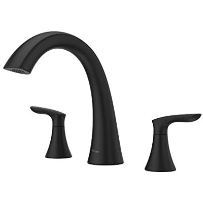 PFISTER Weller Grifo romano para bañera (la válvula se vende por separado), 2 manijas, 3 agujeros, acabado negro mate, PFISTER Weller Grifo romano para bañera (la válvula se vende por separado), 2 manijas, 3 agujeros, acabado negro mate,
