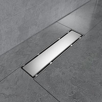 EMKE Canaleta de Ducha de 30 cm, Acero Inoxidable, Plano, sifón con Parada de olores, colador de Pelo, 2 – 1, diseño de Filas Laterales, desagüe de Ducha, desagüe de Ducha para baño EMKE Canaleta de Ducha de 30 cm, Acero Inoxidable, Plano, sifón con Parada de olores, colador de Pelo, 2 – 1, diseño de Filas Laterales, desagüe de Ducha, desagüe de Ducha para baño