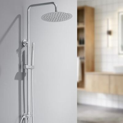 AuraLum Columna Ducha sin Grifo, Set de Ducha con Cabezal de Ducha Lluvia 20×20 cm Acero Inoxidable, Alcachofa, Barra de Ducha Altura Regulable 68-108cm,válvula desviadora de Latón, Cromo AuraLum Columna Ducha sin Grifo, Set de Ducha con Cabezal de Ducha Lluvia 20×20 cm Acero Inoxidable, Alcachofa, Barra de Ducha Altura Regulable 68-108cm,válvula desviadora de Latón, Cromo