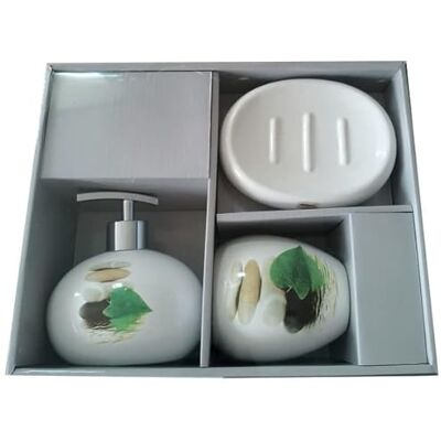 Set de accesorios de baño MSV Java Lingga - Cerámica Blanca Set de accesorios de baño MSV Java Lingga - Cerámica Blanca