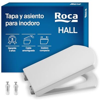 Tapa de inodoro de repuesto Roca Hall - Blanco - Asiento de WC Tapa de inodoro de repuesto Roca Hall - Blanco - Asiento de WC