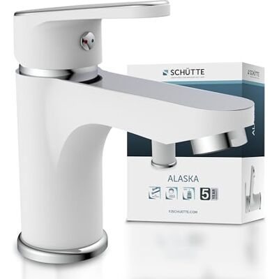 Schütte Hoga Alaska grifo de lavabo, blanco-cromo, Schütte Hoga Alaska grifo de lavabo, blanco-cromo,