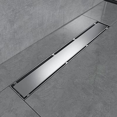 EMKE Canaleta de ducha de acero inoxidable, 50 cm, sifón con parada de olores, colador de pelo, 2 – 1 en diseño de filas laterales, desagüe de ducha para baño EMKE Canaleta de ducha de acero inoxidable, 50 cm, sifón con parada de olores, colador de pelo, 2 – 1 en diseño de filas laterales, desagüe de ducha para baño