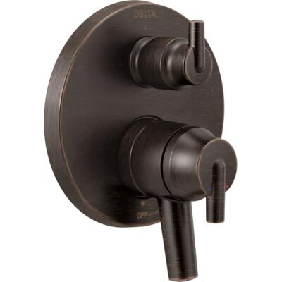 DELTA grifo 3 Trinsic contemporáneo válvula de monitor de la serie 17 Trim con 3-setting integrado desviador, bronce veneciano DELTA grifo 3 Trinsic contemporáneo válvula de monitor de la serie 17 Trim con 3-setting integrado desviador, bronce veneciano