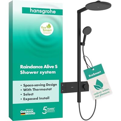 Sistema de Ducha Hansgrohe Raindance Alive S - Negro - Cobertura total Sistema de Ducha Hansgrohe Raindance Alive S - Negro - Cobertura total