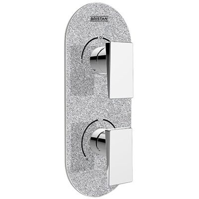 Bristan Metallix Válvula de doble control oculta y divisor plateado brillante, cromado/plateado Bristan Metallix Válvula de doble control oculta y divisor plateado brillante, cromado/plateado