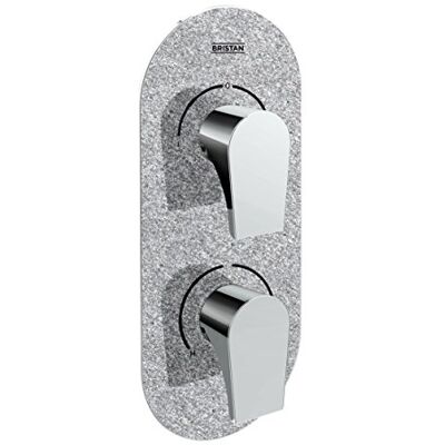 Bristan Válvula de doble control y desviador de cristal metálico brillante (cromo/plateado) Bristan Válvula de doble control y desviador de cristal metálico brillante (cromo/plateado)
