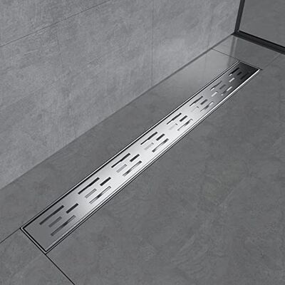 EMKE Canaleta de ducha de 70 cm, acero inoxidable, plano, sifón con parada de olores, colador de pelo, diseño de filas laterales, desagüe de ducha, desagüe de ducha para baño EMKE Canaleta de ducha de 70 cm, acero inoxidable, plano, sifón con parada de olores, colador de pelo, diseño de filas laterales, desagüe de ducha, desagüe de ducha para baño