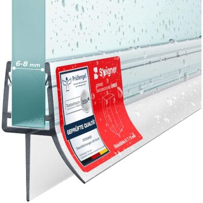 STEIGNER Junta mampara ducha UK03 30 cm (1 ud.) transparente Junta vertical para ducha angular o pentagonal con puerta 6-8 mm Protección contra fugas, Ajuste perfecto, Fácil instalación STEIGNER Junta mampara ducha UK03 30 cm (1 ud.) transparente Junta vertical para ducha angular o pentagonal con puerta 6-8 mm Protección contra fugas, Ajuste perfecto, Fácil instalación