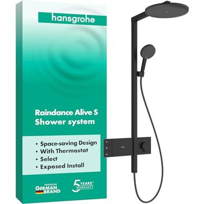 Sistema de Ducha Hansgrohe Raindance Alive S - Negro Mate - 24595670 Sistema de Ducha Hansgrohe Raindance Alive S - Negro Mate - 24595670