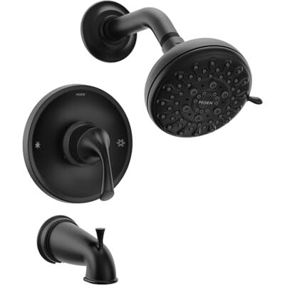 Moen Idora Posi-Temp Bañera y ducha con válvula incluida, color negro mate Moen Idora Posi-Temp Bañera y ducha con válvula incluida, color negro mate