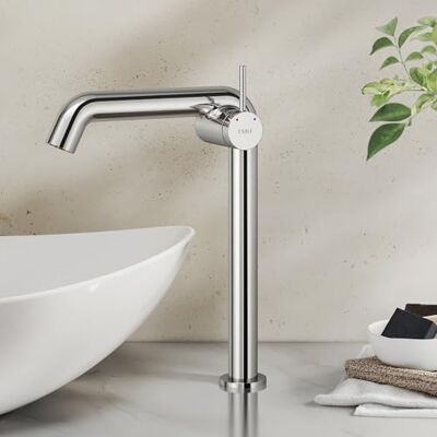 EMKE Grifo de baño cromado 332 x 220 x 76 mm, latón, cartucho de cerámica, grifo de baño, grifo con aireador, grifo de lavabo, grifo mezclador de lavabo de fácil instalación EMKE Grifo de baño cromado 332 x 220 x 76 mm, latón, cartucho de cerámica, grifo de baño, grifo con aireador, grifo de lavabo, grifo mezclador de lavabo de fácil instalación