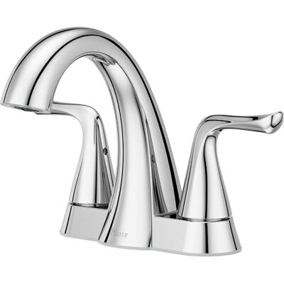 PFISTER Willa Grifo de lavabo de baño, centro de 4 pulgadas, 2 manijas, 3 agujeros, acabado cromado pulido PFISTER Willa Grifo de lavabo de baño, centro de 4 pulgadas, 2 manijas, 3 agujeros, acabado cromado pulido