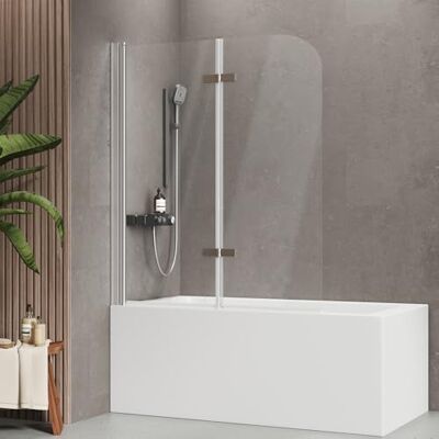 EMKE Mampara de ducha para bañera de 120 x 140 cm (ancho x alto), 2 piezas, plegable, 6 mm, vidrio de seguridad ESG, giratorio 180°, orientable en el interior y en el exterior, fácil de limpiar EMKE Mampara de ducha para bañera de 120 x 140 cm (ancho x alto), 2 piezas, plegable, 6 mm, vidrio de seguridad ESG, giratorio 180°, orientable en el interior y en el exterior, fácil de limpiar