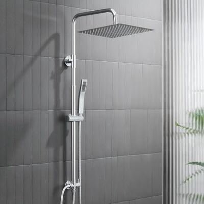 AuraLum Columna Ducha sin Grifo, Set de Ducha con Cabezal de Ducha Lluvia 25×25 cm Cuadrado Acero Inoxidable, Alcachofa, Barra de Ducha Altura Regulable 68-108cm,válvula desviadora de Latón,Cromo AuraLum Columna Ducha sin Grifo, Set de Ducha con Cabezal de Ducha Lluvia 25×25 cm Cuadrado Acero Inoxidable, Alcachofa, Barra de Ducha Altura Regulable 68-108cm,válvula desviadora de Latón,Cromo